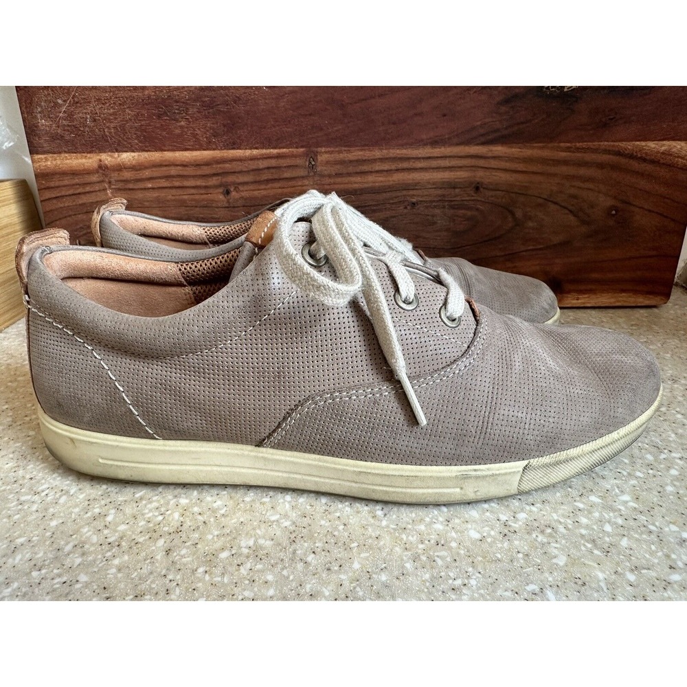 ECCO Shoes Mens 40 Eisner Casual Sneakers Gray Leather Low Top Lace Up‎ 6-6.5